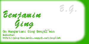 benjamin ging business card